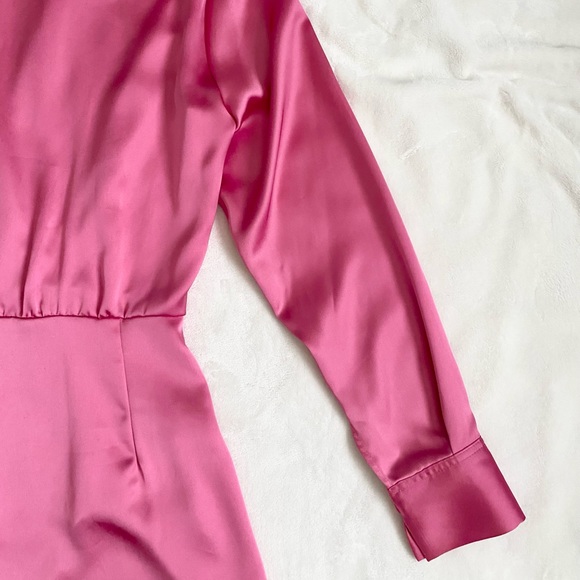 Zara Satin Effect Barbie Pink Dress XS - Picture 13 of 16